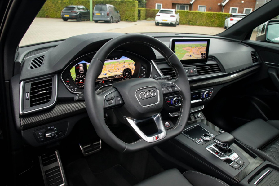 Audi SQ5 3.0TFSI Q5 Quattro S-Line 354pk Automaat! 1e Eig|DLR|Luchtvering|Kuipstoelen|Panoramadak|Virtual Cockpit|Black|Carbon|22