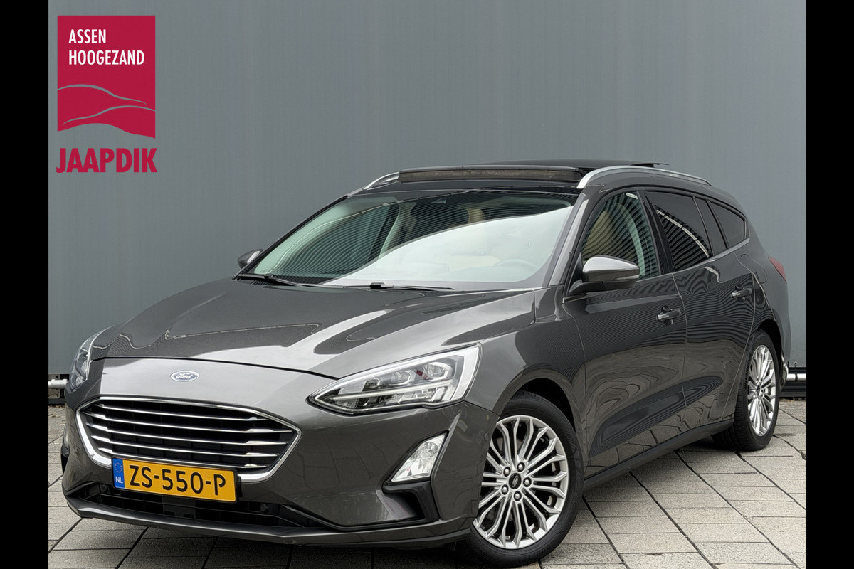 Ford FOCUS Wagon BWJ 2019 | 1.0T 126PK Titanium Bus AUTOMAAT | TREKHAAK | PANO DAK | LEER | LED | NAVI | CLIMA | STOEL&STUUR VERW | PDC | DONKER GLASS |
