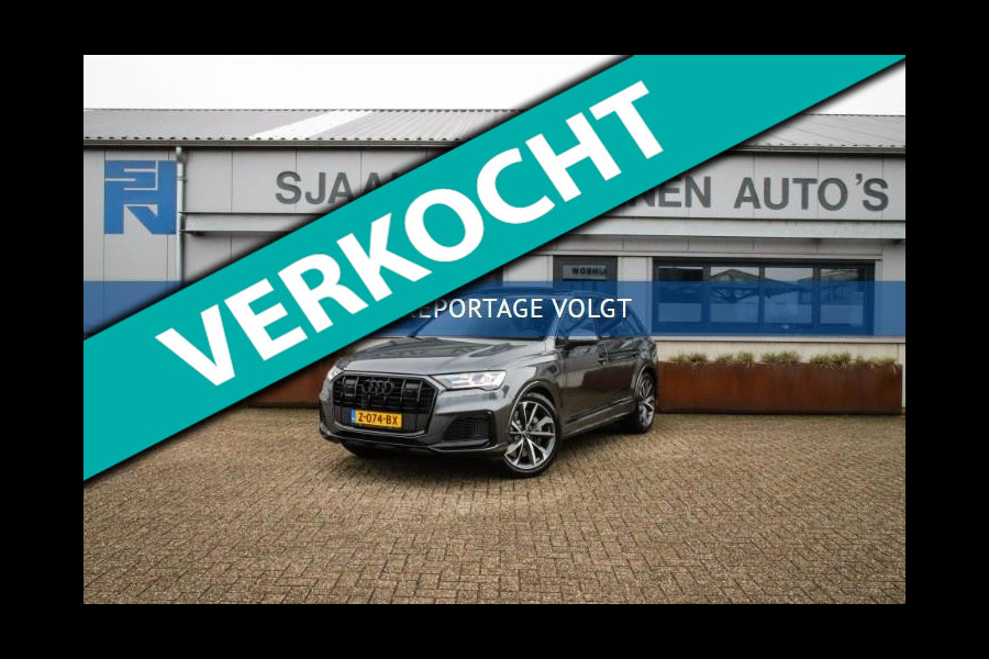 Audi Q7 55TFSI e Quattro Pro Line S S-Line 381pk Automaat! 1e|DLR|Luchtvering|Panoramadak|Virtual|Kuipstoelen|Ventilatie|Softclose