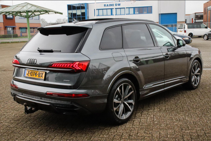 Audi Q7 55TFSI e Quattro Pro Line S S-Line 381pk Automaat! 1e|DLR|Luchtvering|Panoramadak|Virtual|Kuipstoelen|Ventilatie|Softclose