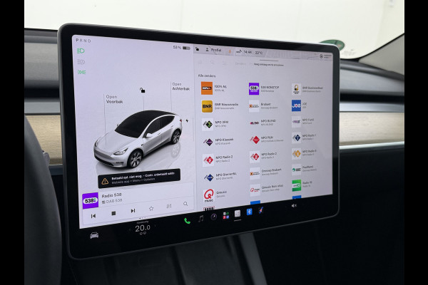 Tesla Model Y RWD 300PK SOH 90% Trekhaak Warmtepomp LFP-Accu Premium-Audio AMD Ryzen™ Camera's Navi Ecc Led Lmv 19" Privacy Glas Leder Stoel+Stuurverwarming Panoramadak Bluetooth Elek.Achterklep 1.600KG Trekgewicht 1e Eigenaar Origineel Nederlandse Auto