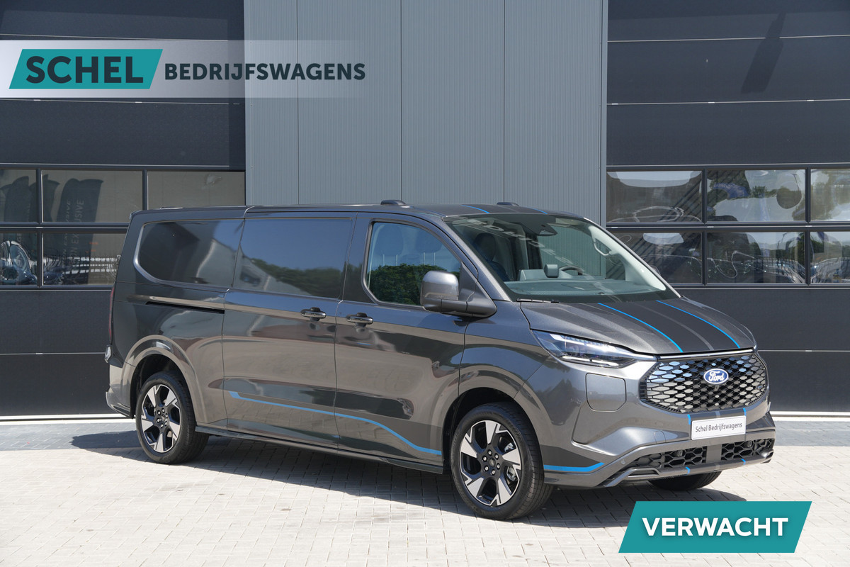 Ford E-Transit Custom 340 L2H1 Sport 71 kWh 218pk - 2x Schuif - ACC - B&O - Navi - Stoel/Stuurverwarming - 360 Camera - Trekhaak - Rijklaar