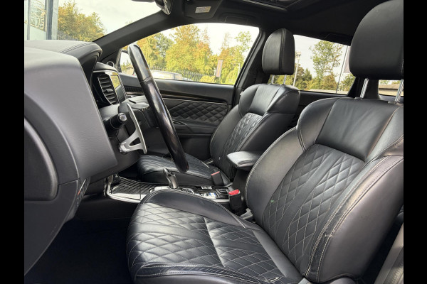 Mitsubishi Outlander 2.4 PHEV Instyle ✓360° Camera✓2e Eigenaar✓Carplay✓Pano✓Navi✓Leder✓Keyless✓Stoelverw✓Stoelverkoeling✓Stuurverw✓Pdc V+A✓Lm velgen✓Net beurt gehad✓Rijstrooksensor✓Dodehoeksenor✓N.A.P✓Apk tot 11-2027