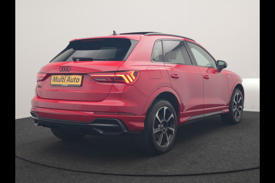 Audi Q3 45 TFSI e 2x S Line PHEV 245pk Dealer O.H. | Trekhaak Af Fabriek | Panodak | Adaptive Cruise | 360 Camera | Matrix LED | Alcantara Sportstoelen Memory & Verwarmd | Blis | Keyless | Sfeerverlichting | Navigatie | DAB | 19"L.M | Plug In Hybrid |