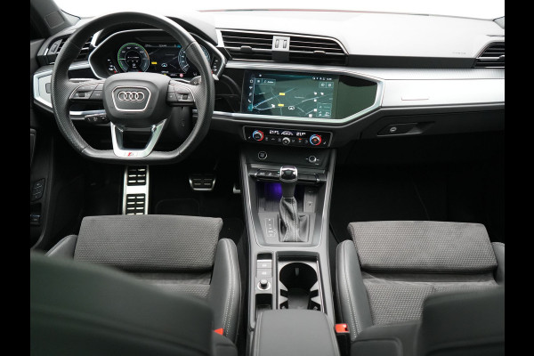 Audi Q3 45 TFSI e 2x S Line PHEV 245pk Dealer O.H. | Trekhaak Af Fabriek | Panodak | Adaptive Cruise | 360 Camera | Matrix LED | Alcantara Sportstoelen Memory & Verwarmd | Blis | Keyless | Sfeerverlichting | Navigatie | DAB | 19"L.M | Plug In Hybrid |