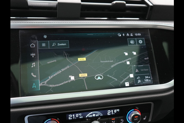 Audi Q3 45 TFSI e 2x S Line PHEV 245pk Dealer O.H. | Trekhaak Af Fabriek | Panodak | Adaptive Cruise | 360 Camera | Matrix LED | Alcantara Sportstoelen Memory & Verwarmd | Blis | Keyless | Sfeerverlichting | Navigatie | DAB | 19"L.M | Plug In Hybrid |