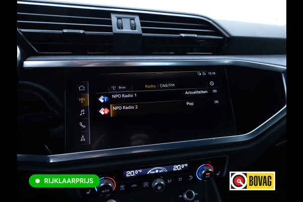 Audi Q3 35 TFSI 3x S-Line Pro Line | 20"LMV | Cruise | Stoelverw. | Elec klep | Elec. verst. stoelen | App. connect | Navigatie, PDC V+A, Sfeerverlichting, Subwoofer , Keyless