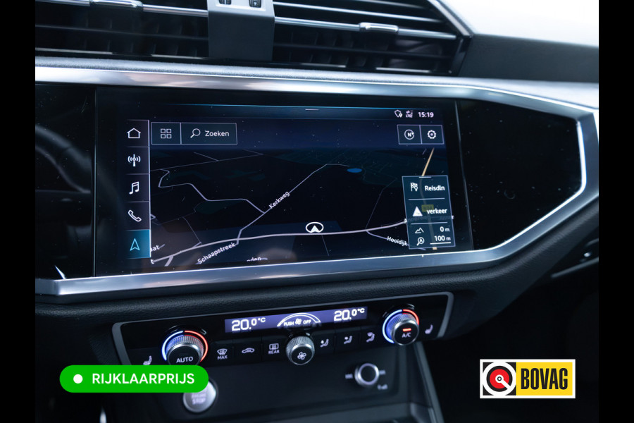 Audi Q3 35 TFSI 3x S-Line Pro Line | 20"LMV | Cruise | Stoelverw. | Elec klep | Elec. verst. stoelen | App. connect | Navigatie, PDC V+A, Sfeerverlichting, Subwoofer , Keyless
