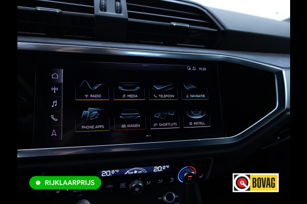 Audi Q3 35 TFSI 3x S-Line Pro Line | 20"LMV | Cruise | Stoelverw. | Elec klep | Elec. verst. stoelen | App. connect | Navigatie, PDC V+A, Sfeerverlichting, Subwoofer , Keyless