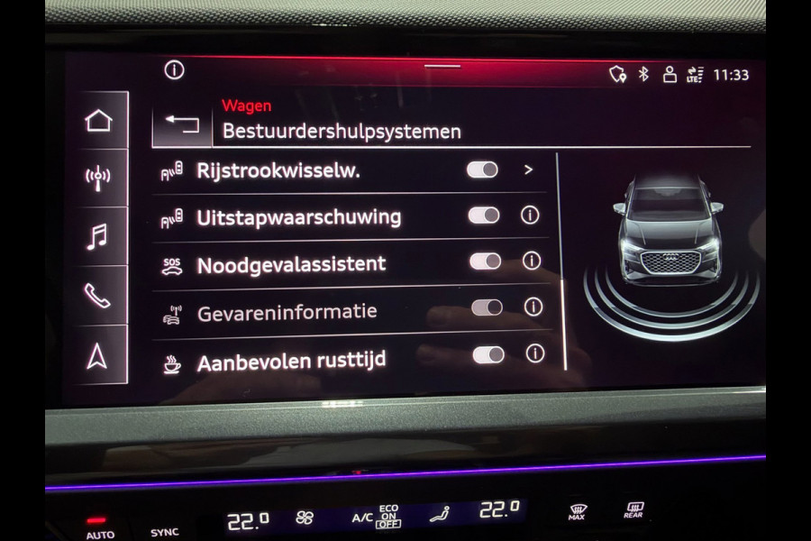 Audi Q4 Sportback e-tron 50 quattro 21" 3X S-LINE LEDER+ M-STOELEN/PANO/H-UP/SONOS/DAB/CARPLAY/ADAPT-CRUISE///