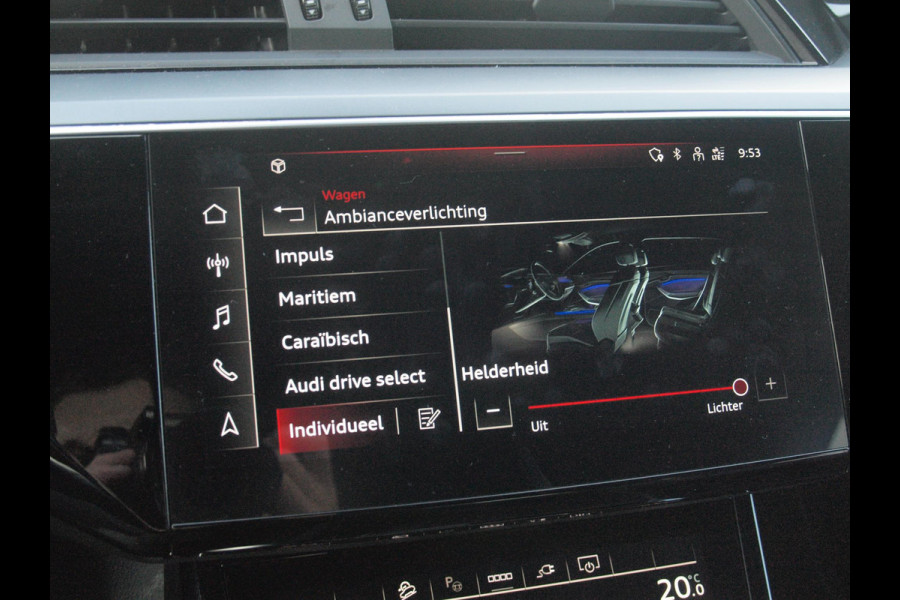 Audi e-tron 55 quattro Advanced edition Plus 95 kWh | SOH 93% | Black Optic Pakket | Maxton Spoiler | Camera | Sfeerverlichting | NL-Auto |