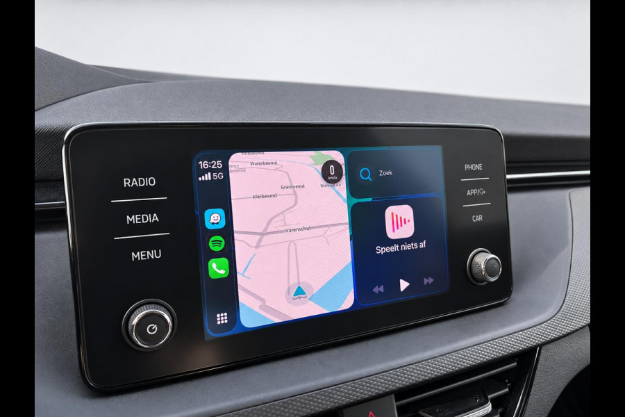 Škoda Kamiq 1.0 TSI 110pk DSG Ambition Navigatie Apple CarPlay Android Auto Parkeerhulp achter Adaptive Cruise Control Stoelverwarming Airco Lichtmetalen velgen