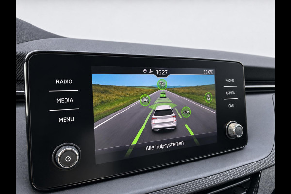 Škoda Kamiq 1.0 TSI 110pk DSG Ambition Navigatie Apple CarPlay Android Auto Parkeerhulp achter Adaptive Cruise Control Stoelverwarming Airco Lichtmetalen velgen