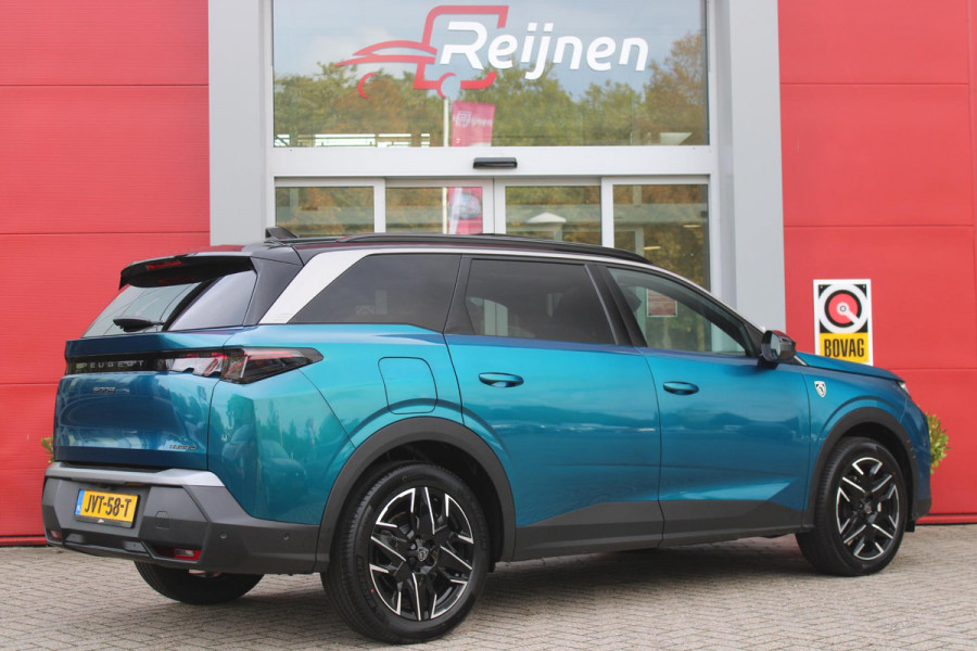 Peugeot 5008 1.2 Hybrid 145PK AUTOMAAT GT 7p | PANORAMISCH SCHUIFDAK PACK | 360° VISION & DRIVE ASSIST PLUS PACK: (360° CAMERA, BUITENSPIEGELS MET KANTELFUNCTIE, DRIVE ASSIST 2.0, DRAADLOZE TELEFOONLADER, ANTIDIEFSTALALARM) | BEKLEDING ALCANTARA/KUNSTLEDER | SEAT PACK COMFORT: (AGR BESTUUDERSSTOEL EN PASSAGIERSSTOEL ELEKTRISCH VERSTELBAAR MET MASSAGE FUNCTIE, BESTUUDERSSTOEL MET GEHEUGENFUNCTIE, BUITENSTE ZITPLAATSEN ACHTERBANK VERWARMBAAR) | GLANZEND ZWARTE DAKRAILS | BLUE OBSESSION | 19" LICHTMETALEN VELGEN "BREDA" | DRAADLOZE TELEFOONLADER | APPLE CARPLAY/ANDROID AUTO DRAADLOOS