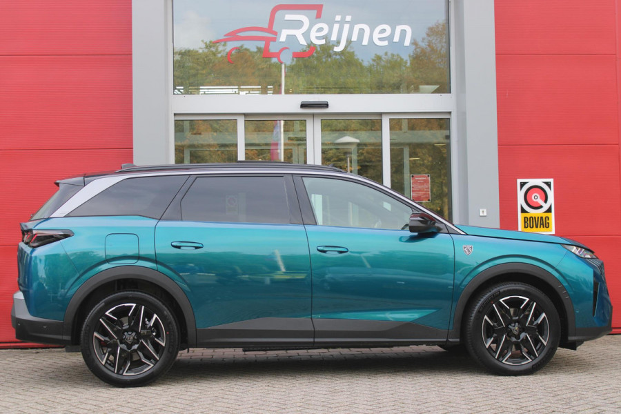 Peugeot 5008 1.2 Hybrid 145PK AUTOMAAT GT 7p | PANORAMISCH SCHUIFDAK PACK | 360° VISION & DRIVE ASSIST PLUS PACK: (360° CAMERA, BUITENSPIEGELS MET KANTELFUNCTIE, DRIVE ASSIST 2.0, DRAADLOZE TELEFOONLADER, ANTIDIEFSTALALARM) | BEKLEDING ALCANTARA/KUNSTLEDER | SEAT PACK COMFORT: (AGR BESTUUDERSSTOEL EN PASSAGIERSSTOEL ELEKTRISCH VERSTELBAAR MET MASSAGE FUNCTIE, BESTUUDERSSTOEL MET GEHEUGENFUNCTIE, BUITENSTE ZITPLAATSEN ACHTERBANK VERWARMBAAR) | GLANZEND ZWARTE DAKRAILS | BLUE OBSESSION | 19" LICHTMETALEN VELGEN "BREDA" | DRAADLOZE TELEFOONLADER | APPLE CARPLAY/ANDROID AUTO DRAADLOOS