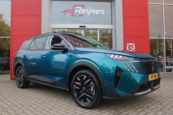 Peugeot 5008 1.2 Hybrid 145PK AUTOMAAT GT 7p | PANORAMISCH SCHUIFDAK PACK | 360° VISION & DRIVE ASSIST PLUS PACK: (360° CAMERA, BUITENSPIEGELS MET KANTELFUNCTIE, DRIVE ASSIST 2.0, DRAADLOZE TELEFOONLADER, ANTIDIEFSTALALARM) | BEKLEDING ALCANTARA/KUNSTLEDER | SEAT PACK COMFORT: (AGR BESTUUDERSSTOEL EN PASSAGIERSSTOEL ELEKTRISCH VERSTELBAAR MET MASSAGE FUNCTIE, BESTUUDERSSTOEL MET GEHEUGENFUNCTIE, BUITENSTE ZITPLAATSEN ACHTERBANK VERWARMBAAR) | GLANZEND ZWARTE DAKRAILS | BLUE OBSESSION | 19" LICHTMETALEN VELGEN "BREDA" | DRAADLOZE TELEFOONLADER | APPLE CARPLAY/ANDROID AUTO DRAADLOOS