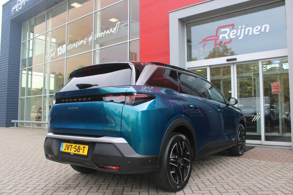 Peugeot 5008 1.2 Hybrid 145PK AUTOMAAT GT 7p | PANORAMISCH SCHUIFDAK PACK | 360° VISION & DRIVE ASSIST PLUS PACK: (360° CAMERA, BUITENSPIEGELS MET KANTELFUNCTIE, DRIVE ASSIST 2.0, DRAADLOZE TELEFOONLADER, ANTIDIEFSTALALARM) | BEKLEDING ALCANTARA/KUNSTLEDER | SEAT PACK COMFORT: (AGR BESTUUDERSSTOEL EN PASSAGIERSSTOEL ELEKTRISCH VERSTELBAAR MET MASSAGE FUNCTIE, BESTUUDERSSTOEL MET GEHEUGENFUNCTIE, BUITENSTE ZITPLAATSEN ACHTERBANK VERWARMBAAR) | GLANZEND ZWARTE DAKRAILS | BLUE OBSESSION | 19" LICHTMETALEN VELGEN "BREDA" | DRAADLOZE TELEFOONLADER | APPLE CARPLAY/ANDROID AUTO DRAADLOOS