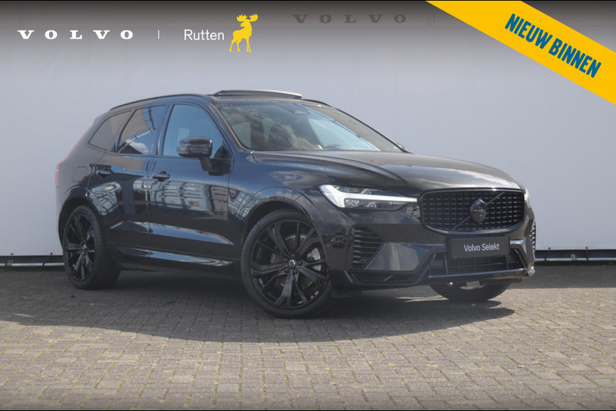 Volvo XC60 T6 350pk Automaat Plug-in AWD Ultra Black Edition Luchtvering/ Bowers & Wilkins/ Leder dashboard/ Adaptive cruise control/ Google infotainment/ 360Camera/ Keyless entry/