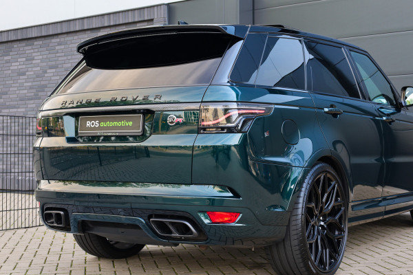Land Rover Range Rover Sport P575 SVR | UNIEK! | SVO RACING GREEN | 24'' VOSSEN | 4X STOELVERKOELING | DEALER ONDH | HUD | ELEK TREKHAAK |