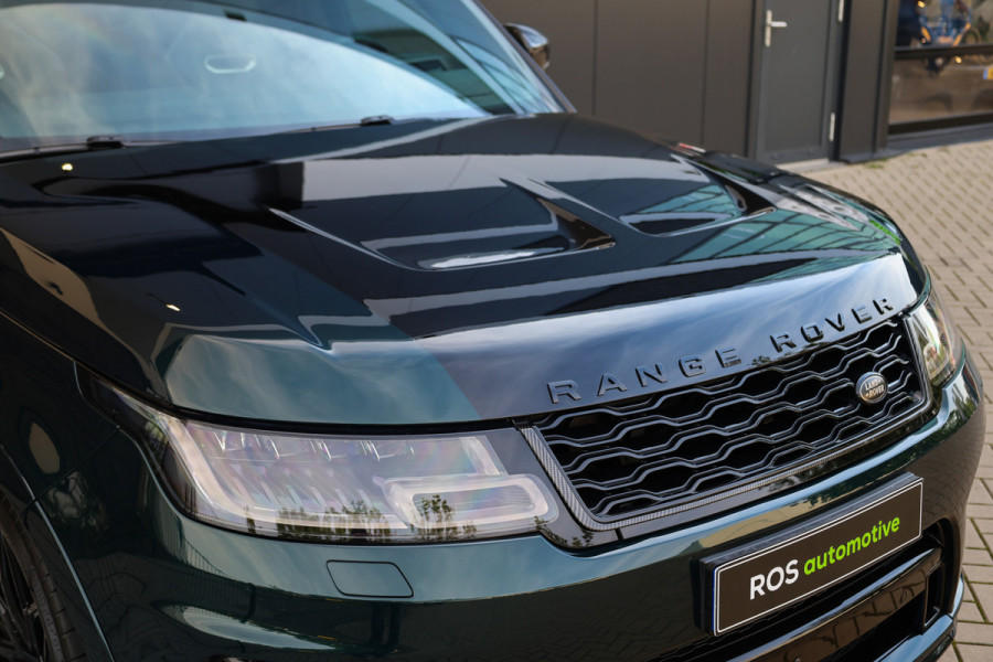 Land Rover Range Rover Sport P575 SVR | UNIEK! | SVO RACING GREEN | 24'' VOSSEN | 4X STOELVERKOELING | DEALER ONDH | HUD | ELEK TREKHAAK |