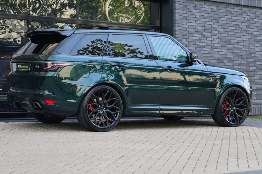 Land Rover Range Rover Sport P575 SVR | UNIEK! | SVO RACING GREEN | 24'' VOSSEN | 4X STOELVERKOELING | DEALER ONDH | HUD | ELEK TREKHAAK |