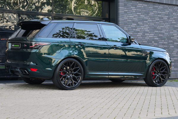 Land Rover Range Rover Sport P575 SVR | UNIEK! | SVO RACING GREEN | 24'' VOSSEN | 4X STOELVERKOELING | DEALER ONDH | HUD | ELEK TREKHAAK |