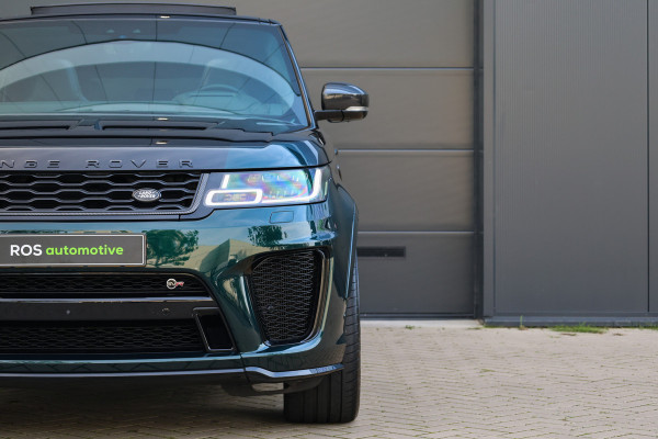 Land Rover Range Rover Sport P575 SVR | UNIEK! | SVO RACING GREEN | 24'' VOSSEN | 4X STOELVERKOELING | DEALER ONDH | HUD | ELEK TREKHAAK |