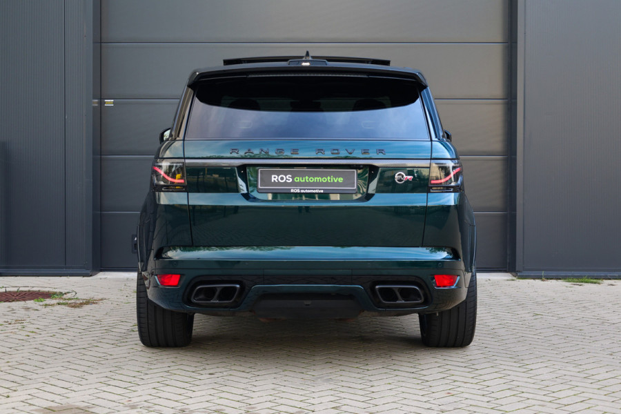Land Rover Range Rover Sport P575 SVR | UNIEK! | SVO RACING GREEN | 24'' VOSSEN | 4X STOELVERKOELING | DEALER ONDH | HUD | ELEK TREKHAAK |