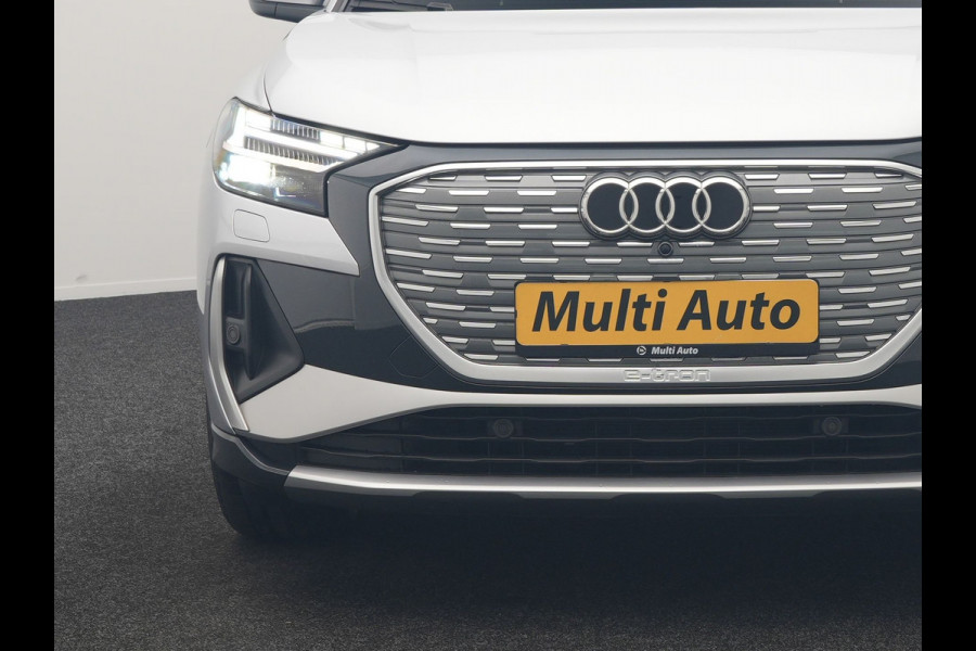 Audi Q4 e-tron 40 S Line 77 kWh 204pk Dealer O.H. | Panodak | Adaptive Cruise | Head Up | Camera | Matrix LED | Camera | Warmtepomp | Sportstoelen Memory & Verwarmd | Stuur Verwarmd | Apple Carplay | Navigatie | DAB |