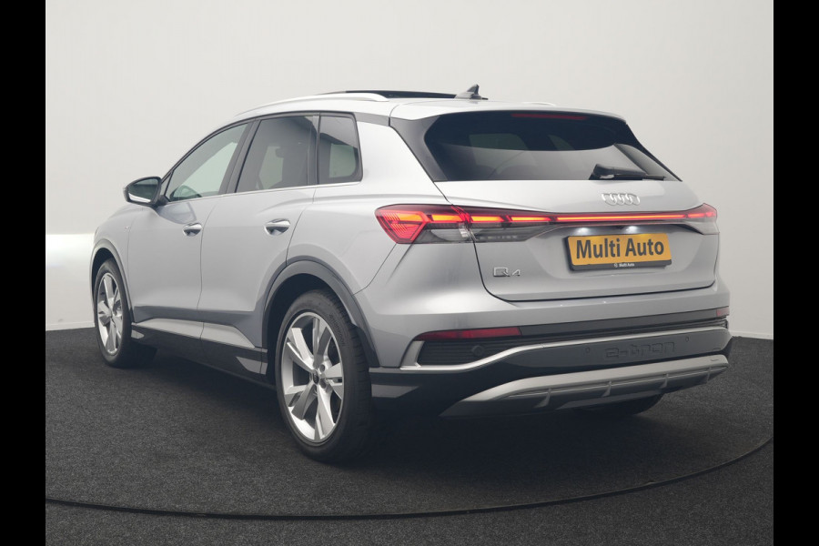 Audi Q4 e-tron 40 S Line 77 kWh 204pk Dealer O.H. | Panodak | Adaptive Cruise | Head Up | Camera | Matrix LED | Camera | Warmtepomp | Sportstoelen Memory & Verwarmd | Stuur Verwarmd | Apple Carplay | Navigatie | DAB |