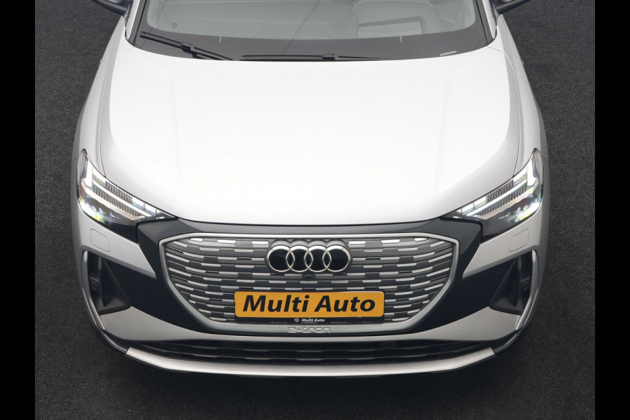 Audi Q4 e-tron 40 S Line 77 kWh 204pk Dealer O.H. | Panodak | Adaptive Cruise | Head Up | Camera | Matrix LED | Camera | Warmtepomp | Sportstoelen Memory & Verwarmd | Stuur Verwarmd | Apple Carplay | Navigatie | DAB |