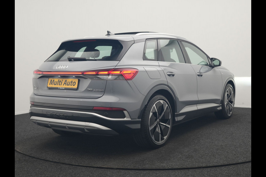 Audi Q4 e-tron 35 2x S Line 55 kWh 170pk Dealer O.H. | Panodak | Lederen Sportstoelen Memory | Adaptive Cruise | Head Up | 360 Camera | Sonos Audio | Matrix LED | Keyless | Blis | Apple Carplay | Navigatie | DAB |