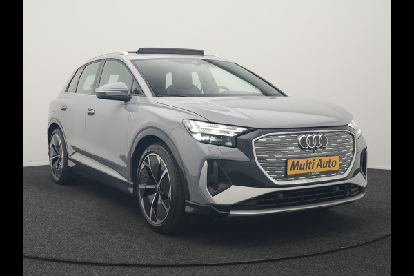 Audi Q4 e-tron 35 2x S Line 55 kWh 170pk Dealer O.H. | Panodak | Lederen Sportstoelen Memory | Adaptive Cruise | Head Up | 360 Camera | Sonos Audio | Matrix LED | Keyless | Blis | Apple Carplay | Navigatie | DAB |