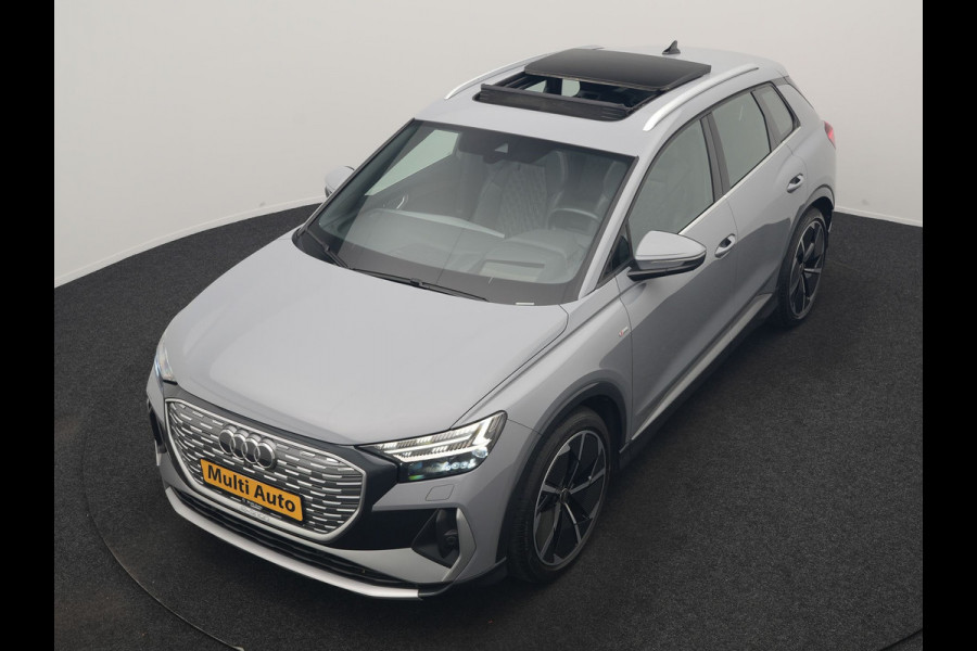 Audi Q4 e-tron 35 2x S Line 55 kWh 170pk Dealer O.H. | Panodak | Lederen Sportstoelen Memory | Adaptive Cruise | Head Up | 360 Camera | Sonos Audio | Matrix LED | Keyless | Blis | Apple Carplay | Navigatie | DAB |