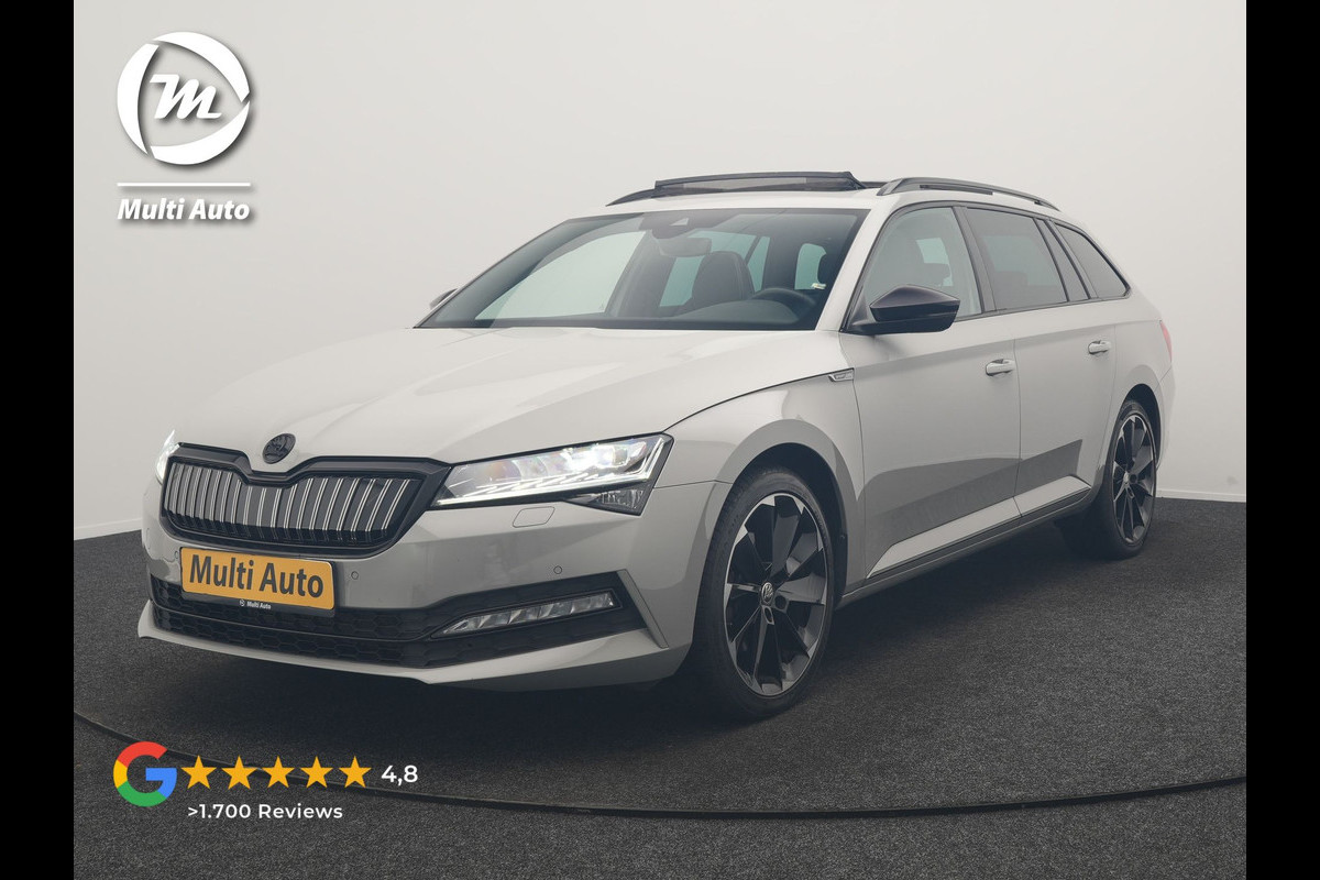Škoda Superb Combi 1.4 TSI iV Sportline Business PHEV 218pk Dealer O.H. | SOH 91,2% | | Panodak | Adaptive Cruise | Camera | Canton Audio | Alcantara Sportstoelen Memory & Verwarmd | Sfeerverlichting | Keyless | BLIS | Stuur Verwarmd | Apple Carplay | Crystal LED | Navigatie | Plug In Hybrid |