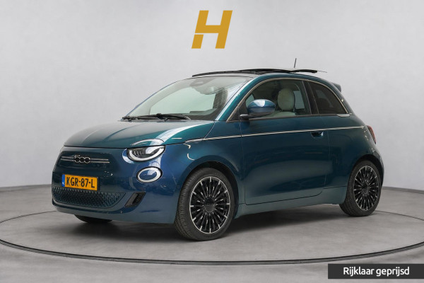 Fiat 500E La Prima 42 kWh | SoH 90,6% | Schuif/kanteldak | Carplay | Adaptive cruise | Parkeersensoren | Pack winter | Lm velgen