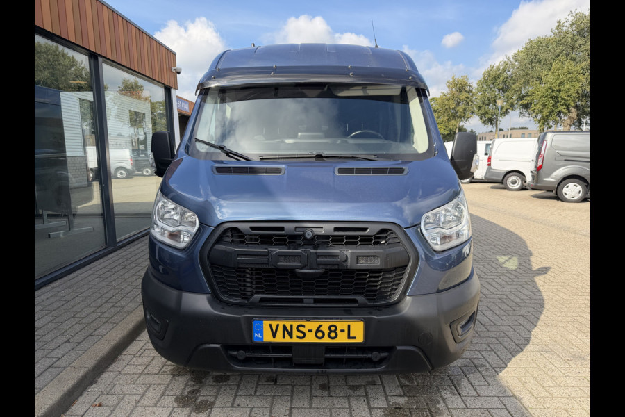 Ford Transit 350 2.0 TDCI 170pk L3H2 DC 5 persoons Trend / vaste prijs rijklaar € 25.950 ex btw / euro 6 / bpm vrij / lease vanaf € 424 / raptor grille / blauw metallic / trekhaak 2500 kg