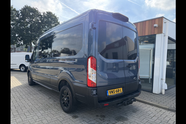 Ford Transit 350 2.0 TDCI 170pk L3H2 DC 5 persoons Trend / vaste prijs rijklaar € 25.950 ex btw / euro 6 / bpm vrij / lease vanaf € 424 / raptor grille / blauw metallic / trekhaak 2500 kg