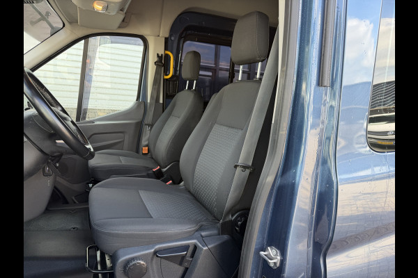 Ford Transit 350 2.0 TDCI 170pk L3H2 DC 5 persoons Trend / vaste prijs rijklaar € 25.950 ex btw / euro 6 / bpm vrij / lease vanaf € 424 / raptor grille / blauw metallic / trekhaak 2500 kg