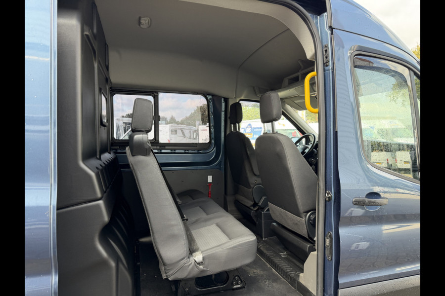 Ford Transit 350 2.0 TDCI 170pk L3H2 DC 5 persoons Trend / vaste prijs rijklaar € 25.950 ex btw / euro 6 / bpm vrij / lease vanaf € 424 / raptor grille / blauw metallic / trekhaak 2500 kg