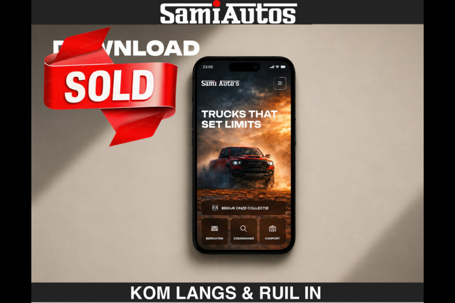 Dodge Ram Limited Night H.O 540HP 706Nm | € 84.950 excl | Massage + Full Option | De Meest Luxe en Volle Pick-Up in zijn Klasse | Comfortabele Dubbele Cabine met Royale 5 Zitplaatsen | BPM vrij | Nu Leverbaar uit Voorraad | Voorraad Nr 2356 - 0990 | De specialist in Amerikaanse pick‑ups in Nederland en Europa.