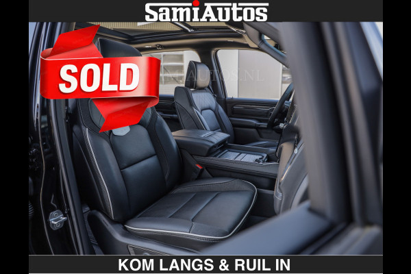 Dodge Ram Limited Night H.O 540HP 706Nm | € 84.950 excl | Massage + Full Option | De Meest Luxe en Volle Pick-Up in zijn Klasse | Comfortabele Dubbele Cabine met Royale 5 Zitplaatsen | BPM vrij | Nu Leverbaar uit Voorraad | Voorraad Nr 2356 - 0990 | De specialist in Amerikaanse pick‑ups in Nederland en Europa.