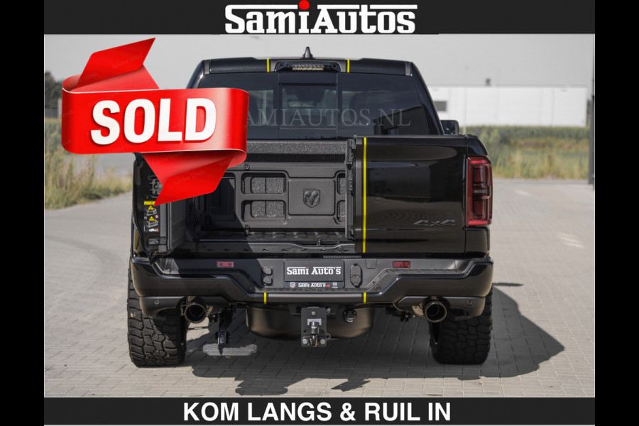 Dodge Ram Limited Night H.O 540HP 706Nm | € 84.950 excl | Massage + Full Option | De Meest Luxe en Volle Pick-Up in zijn Klasse | Comfortabele Dubbele Cabine met Royale 5 Zitplaatsen | BPM vrij | Nu Leverbaar uit Voorraad | Voorraad Nr 2356 - 0990 | De specialist in Amerikaanse pick‑ups in Nederland en Europa.