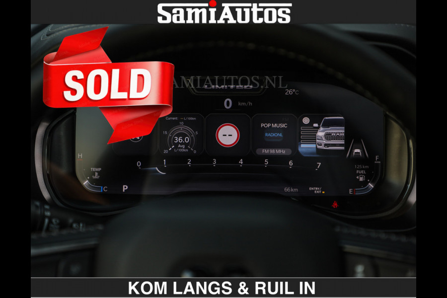 Dodge Ram Limited Night H.O 540HP 706Nm | € 84.950 excl | Massage + Full Option | De Meest Luxe en Volle Pick-Up in zijn Klasse | Comfortabele Dubbele Cabine met Royale 5 Zitplaatsen | BPM vrij | Nu Leverbaar uit Voorraad | Voorraad Nr 2356 - 0990 | De specialist in Amerikaanse pick‑ups in Nederland en Europa.