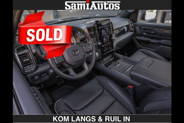 Dodge Ram Limited Night H.O 540HP 706Nm | € 84.950 excl | Massage + Full Option | De Meest Luxe en Volle Pick-Up in zijn Klasse | Comfortabele Dubbele Cabine met Royale 5 Zitplaatsen | BPM vrij | Nu Leverbaar uit Voorraad | Voorraad Nr 2356 - 0990 | De specialist in Amerikaanse pick‑ups in Nederland en Europa.