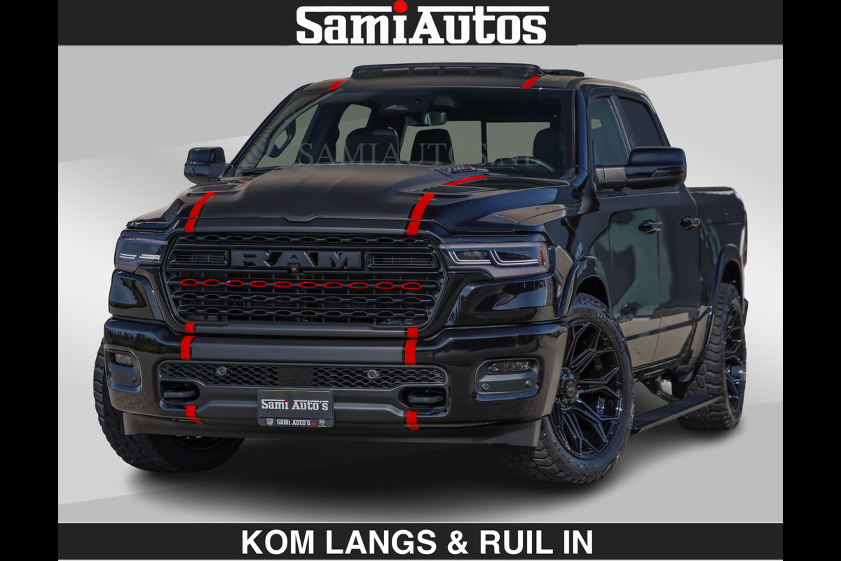 Dodge Ram Limited 540 PK | €84950,- excl De Meest Luxe en Volle Pick-Up in zijn Klasse | Massage + Full Option | Comfortabele Dubbele Cabine met Royale 5 Zitplaatsen | BPM vrij | Nu Leverbaar uit Voorraad | Voorraad Nr 2334 - 5409 | De specialist in Amerikaanse pick‑ups in Nederland en Europa.