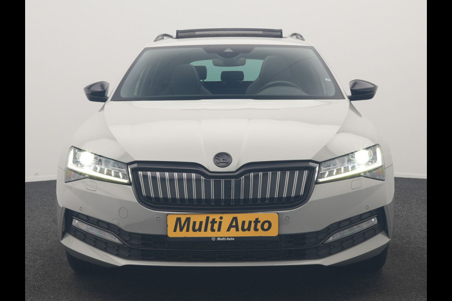 Škoda Superb Combi 1.4 TSI iV Sportline Business PHEV 218pk Dealer O.H. | SOH 91,2% | | Panodak | Adaptive Cruise | Camera | Canton Audio | Alcantara Sportstoelen Memory & Verwarmd | Sfeerverlichting | Keyless | BLIS | Stuur Verwarmd | Apple Carplay | Crystal LED | Navigatie | Plug In Hybrid |