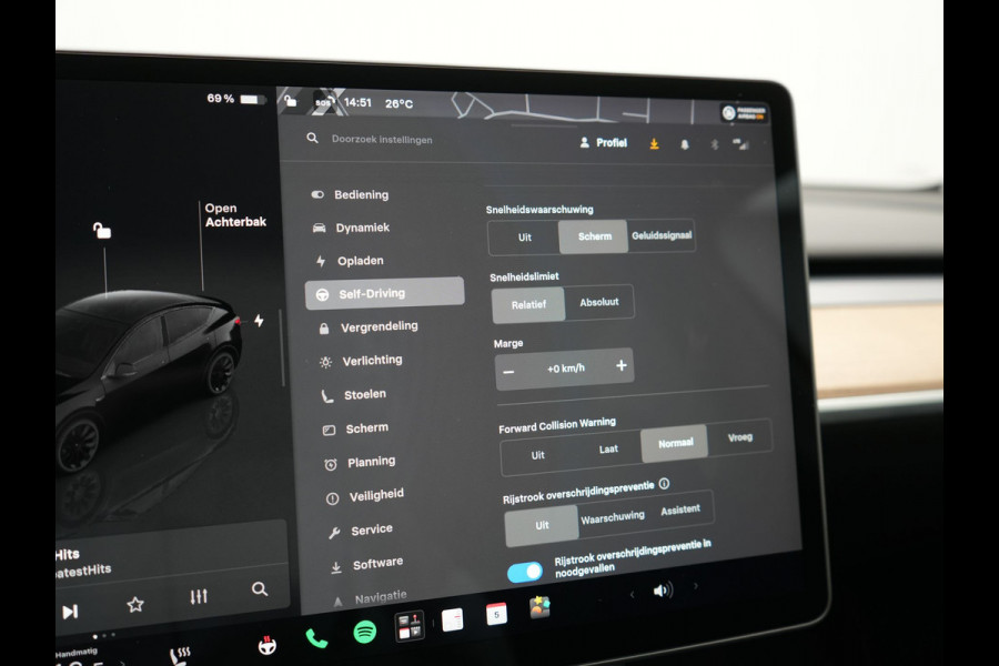 Tesla Model Y RWD 58 kWh 299pk Dealer O.H | Panodak | Full Self Driving Capability | Adaptive Cruise | 360 Camera | Lederen Sportstoelen Memory & Verwarmd | Keyless | BLIS | Navigatie | Virtual | DAB | Spotify | 20"L.M |