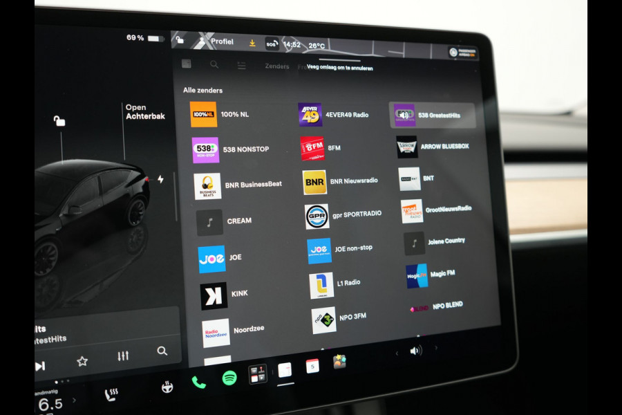 Tesla Model Y RWD 58 kWh 299pk Dealer O.H | Panodak | Full Self Driving Capability | Adaptive Cruise | 360 Camera | Lederen Sportstoelen Memory & Verwarmd | Keyless | BLIS | Navigatie | Virtual | DAB | Spotify | 20"L.M |