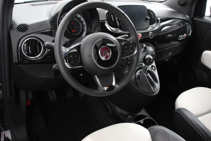 Fiat 500C 1.0 Hybrid 69pk Dolcevita Navigatie Apple CarPlay Android Auto Parkeerhulp achter Cruise Control Half leder Climatronic Lichtmetalen velgen